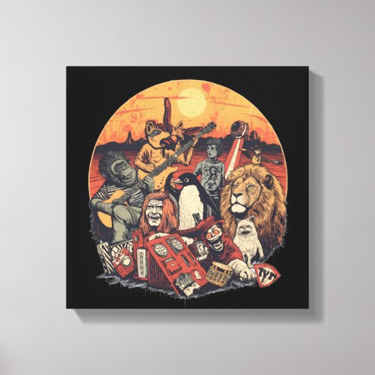 Mars Pop Party Animals – Fun Music & Space Culture Canvas Afdruk (Voorkant)