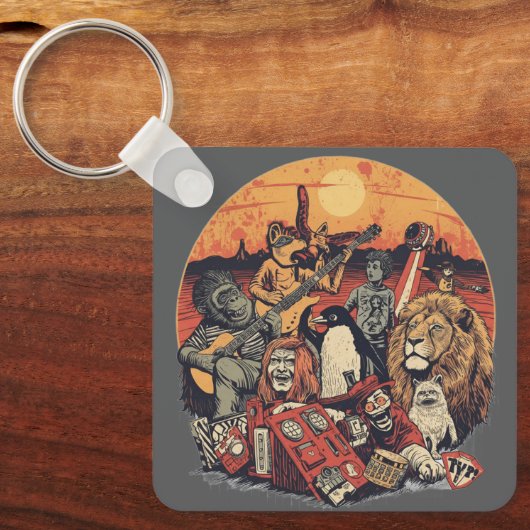 Mars Pop Party Animals – Fun Music & Space Culture Sleutelhanger (Voorkant)