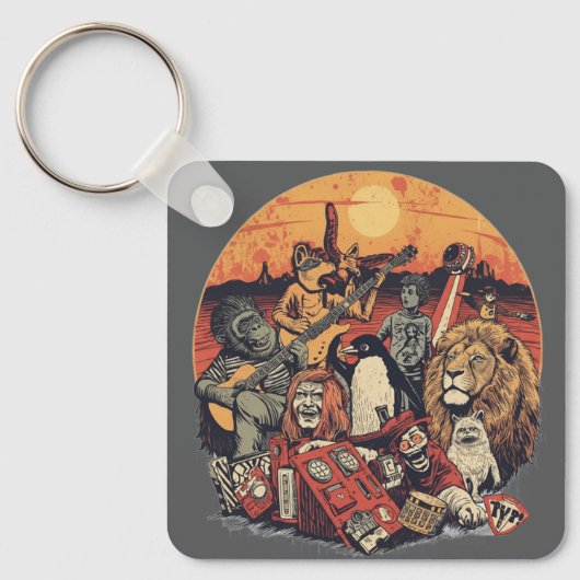 Mars Pop Party Animals – Leuke Muziek & Ruimtecult Sleutelhanger (Voorkant)