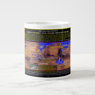 Mars-punten van belang grote koffiekop