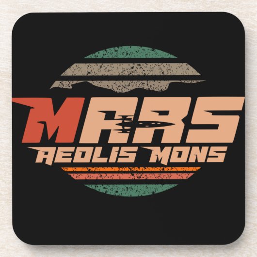 Mars Red Planet Aeolis Mons Mount Sharp  bl Bier Onderzetter (Voorkant)