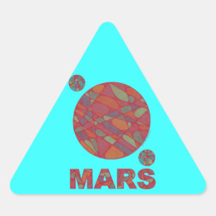 Mars Red Planet Art Triangle Stickers