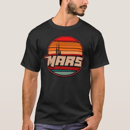 Mars Red Planet Exploration logo badge embleem T-shirt (Voorkant)