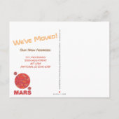 Mars Red Planet Funny Space Theme Adres Bewegen Aankondigingskaart (Achterkant)