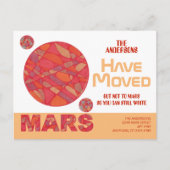 Mars Red Planet Funny Space Theme Adres Bewegen Aankondigingskaart (Voorkant)