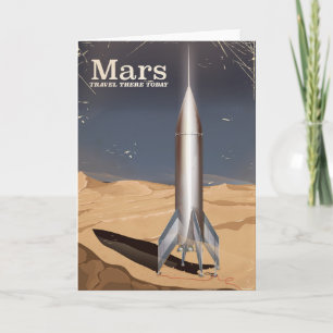 Mars - reis er vandaag naartoe vintage reisposter feestdagen kaart