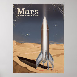Mars - reis er vandaag naartoe vintage reisposter poster