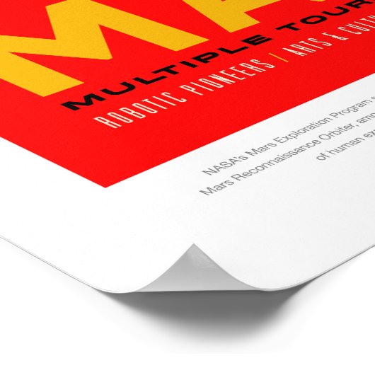 Mars, reisposter poster (Hoek)