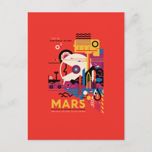 Mars reisposter, toerist, planet, astronomie briefkaart (Voorkant)