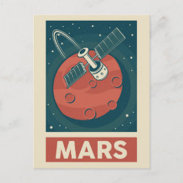 Mars Retro Galaxy Satellite Briefkaart