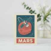 Mars Retro Galaxy Satellite Briefkaart (Staand voorkant)