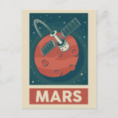 Mars Retro Galaxy Satellite Briefkaart (Voorkant)