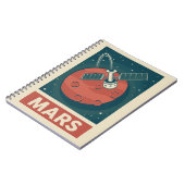 Mars Retro Galaxy Satellite Notitieboek (Linkerzijde)
