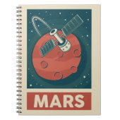 Mars Retro Galaxy Satellite Notitieboek (Voorkant)