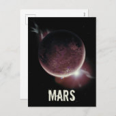 Mars-rode planeet 3d universum ruimteillustratie feestdagenkaart (Voorkant / Achterkant)