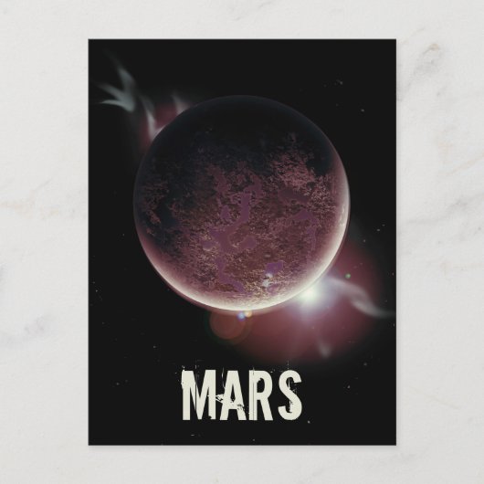 Mars-rode planeet 3d universum ruimteillustratie feestdagenkaart (Voorkant)