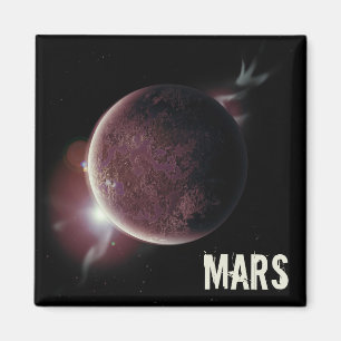 Mars-rode planeet 3d universum ruimteillustratie magneet