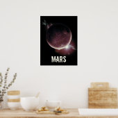 Mars-rode planeet 3d universum ruimteillustratie poster (Keuken)