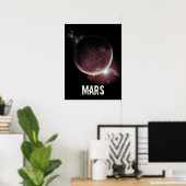 Mars-rode planeet 3d universum ruimteillustratie poster (Thuiskantoor)