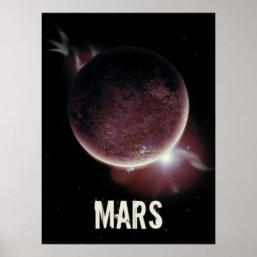 Mars-rode planeet 3d universum ruimteillustratie poster (Voorkant)