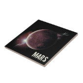 Mars-rode planeet 3d universum ruimteillustratie tegeltje (Zijkant)