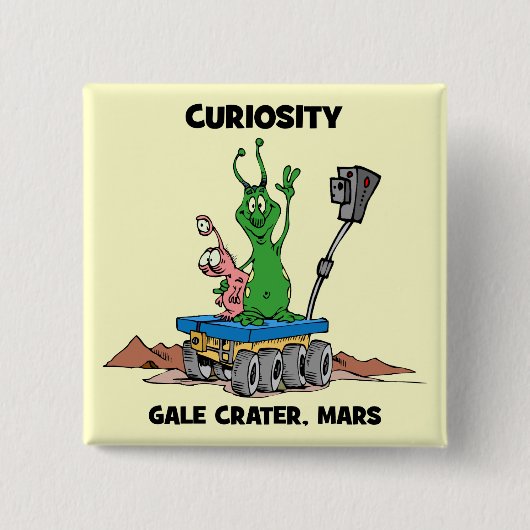 Mars Rover Curiositeit Vierkante Button 5,1 Cm (Voorkant)