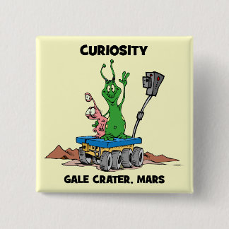 Mars Rover Curiositeit Vierkante Button 5,1 Cm