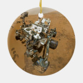 Mars Rover Nieuwsgierigheid bij Rocknest Keramisch Ornament (Achterkant)