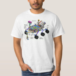 Mars Rover Onderdelen Diagram, Wetenschap T-shirt