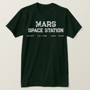 Mars Ruimtestation Vintage Logo - Retro Sci-Fi Ast T-shirt