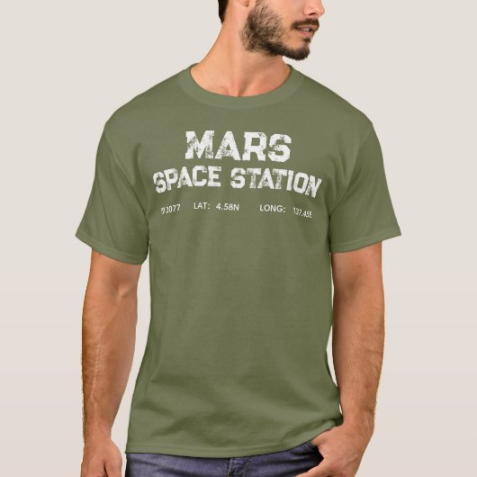 Mars Ruimtestation Vintage Logo T-Shirt (Voorkant)