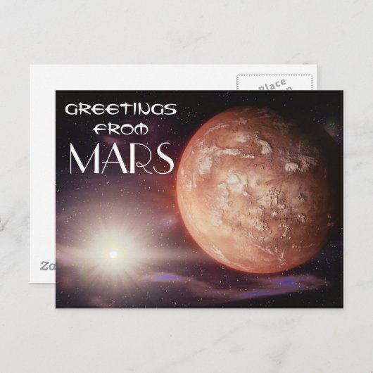 MARS-ruimtevaart Briefkaart (Voorkant / Achterkant)