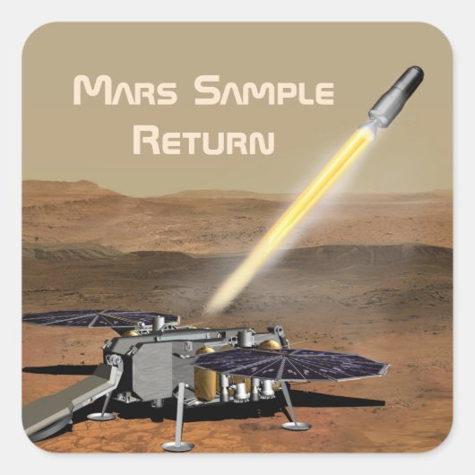 Mars Sample Return Square Stickers (Voorkant)