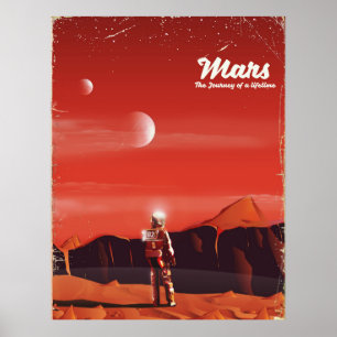 Mars Science fiction vintage poster