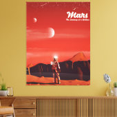 Mars Science fiction vintage poster Canvas Afdruk (Insitu (Woonkamer))