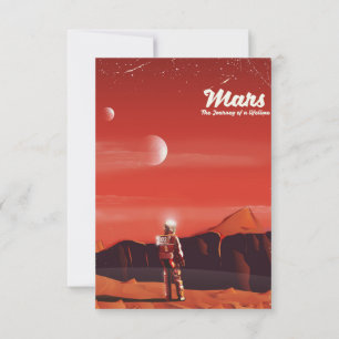 Mars Science fiction vintage poster Kaart