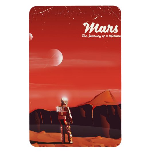 Mars Science fiction vintage poster Magneet (Verticaal)
