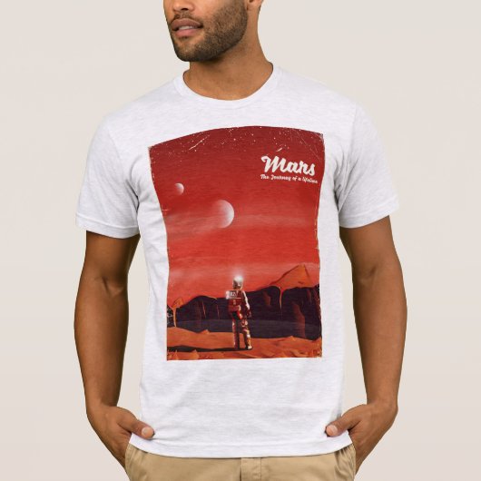 Mars Science fiction vintage poster T-shirt (Voorkant)
