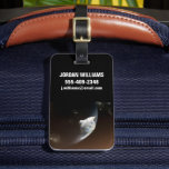 Mars Science Laboratory Aeroshell Capsule 2 Bagagelabel<br><div class="desc">Artistiek concept dat de interactie van Mars Science Laboratory ruimtesonde met de bovenste atmosfeer van Mars tijdens de binnenkomst, afdaling en landing van de Curiosity rover op het Marsoppervlak weergeeft. In deze scène vertraagt de wrijving met de atmosfeer van Mars de afdaling van het ruimtevaartuig en verwarmt het zijn hitteschild....</div>