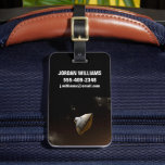 Mars Science Laboratory Aeroshell Capsule Bagagelabel<br><div class="desc">Artist's concept van Mars Science Laboratory aeroshell capsule als het in de atmosfeer van Mars komt. De Curiosity rover en de daaltrap van het ruimteschip zijn veilig verstopt in de aeroshell. De aeroshell bevat een hitteschild (rechts,  gericht in de richting van reizen door de atmosfeer) en backshell.</div>