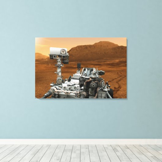 Mars Science Laboratory Curiosity Rover. 3 Canvas Afdruk (Insitu (Houten vloer))