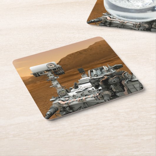 Mars Science Laboratory Curiosity Rover. 3 Kartonnen Onderzetters (Schuin)