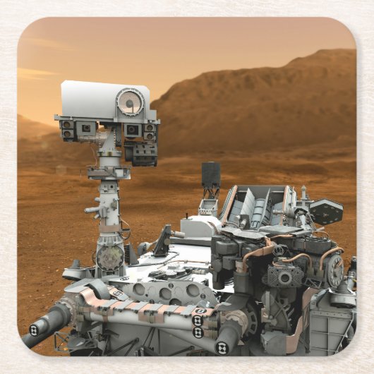 Mars Science Laboratory Curiosity Rover. 3 Kartonnen Onderzetters (Voorkant)