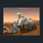 Mars Science Laboratory Curiosity Rover. 4 Briefkaart<br><div class="desc">Cadeau Artistiek concept van Mars Science Laboratory Curiosity rover, een mobiele robot voor het onderzoeken van Mars' vermogen om microbieel leven op peil te houden. In dit afbeelding onderzoekt de rover een rots op Mars met een set gereedschappen aan het uiteinde van de arm van de rover, die ongeveer 7...</div>