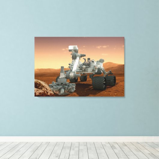 Mars Science Laboratory Curiosity Rover. 4 Canvas Afdruk (Insitu (Houten vloer))