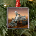 Mars Science Laboratory Curiosity Rover. 4 Metalen Ornament<br><div class="desc">Cadeau Artistiek concept van Mars Science Laboratory Curiosity rover, een mobiele robot voor het onderzoeken van Mars' vermogen om microbieel leven op peil te houden. In dit afbeelding onderzoekt de rover een rots op Mars met een set gereedschappen aan het uiteinde van de arm van de rover, die ongeveer 7...</div>
