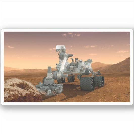 Mars Science Laboratory Curiosity Rover. 4 Sticker (Voorkant)