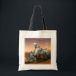 Mars Science Laboratory Curiosity Rover. 4 Tote Bag<br><div class="desc">Cadeau Artistiek concept van Mars Science Laboratory Curiosity rover, een mobiele robot voor het onderzoeken van Mars' vermogen om microbieel leven op peil te houden. In dit afbeelding onderzoekt de rover een rots op Mars met een set gereedschappen aan het uiteinde van de arm van de rover, die ongeveer 7...</div>