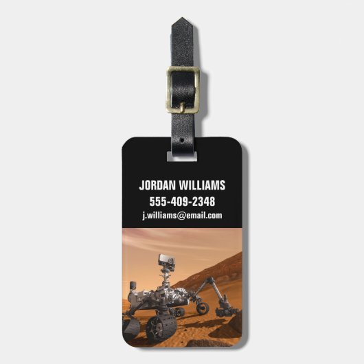 Mars Science Laboratory Curiosity Rover. Bagagelabel (Voorkant verticaal)