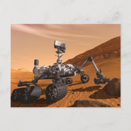 Mars Science Laboratory Curiosity Rover. Briefkaart (Voorkant)